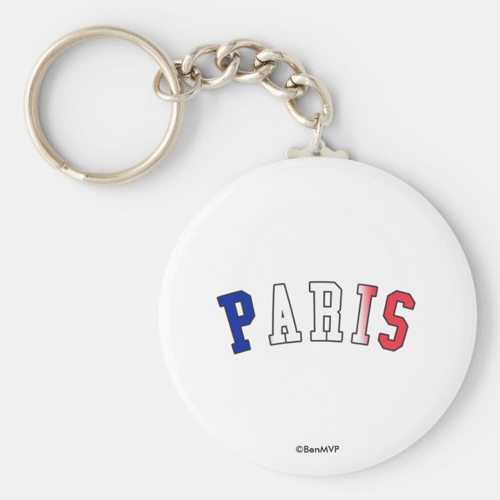 Paris in France National Flag Colors Keychain