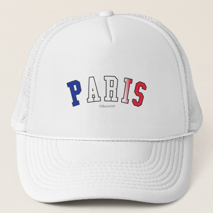 Paris in France National Flag Colors Mesh Hat