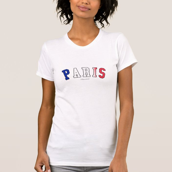 Paris in France National Flag Colors Tshirt