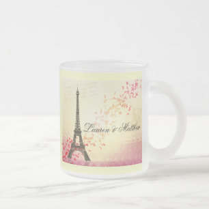 Paris in Love - Eiffel Tower Frosted Glass Coffee Mug