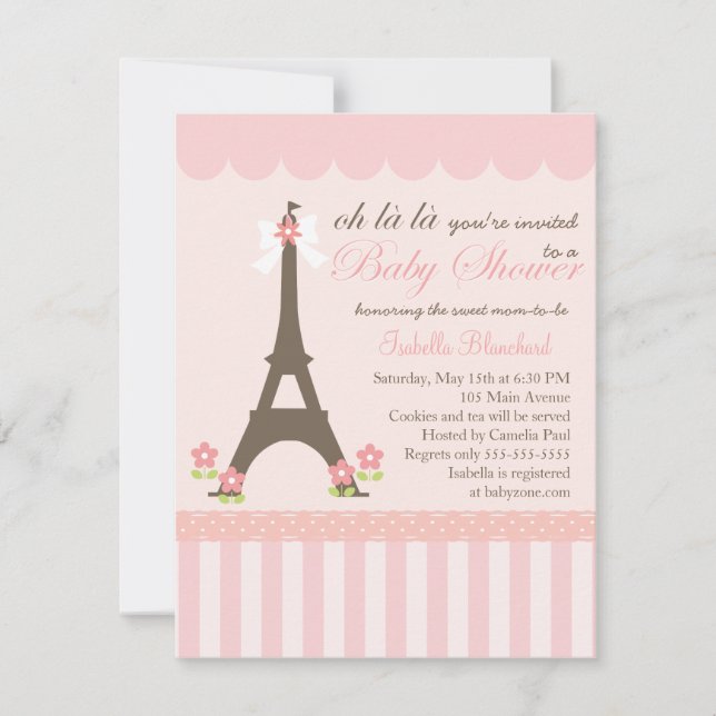Paris in Spring Baby Shower Invitation (Front)