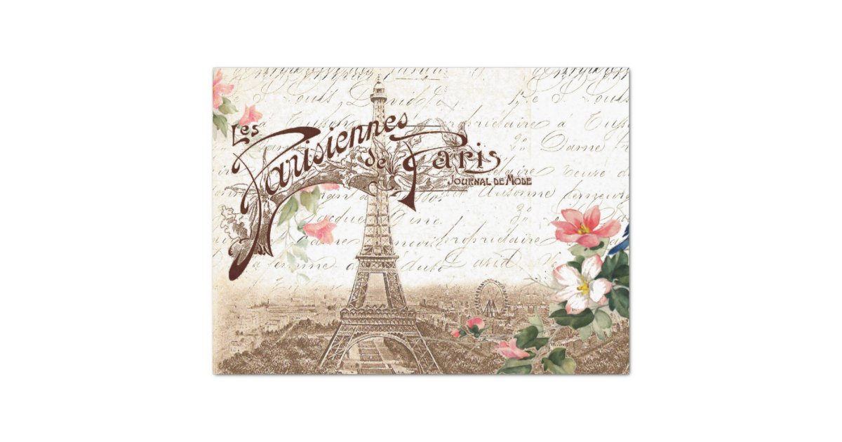 Paris in Spring Decoupage Tissue Paper Zazzle