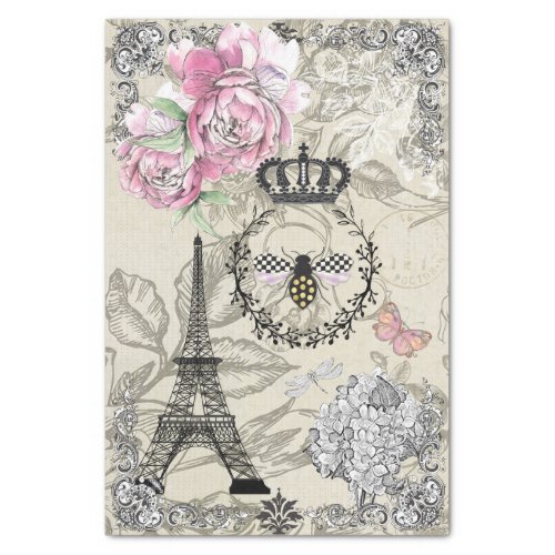 Paris in Spring Vintage Decoupage Tissue Paper