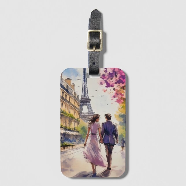 Paris in the spring luggage tag (Front Vertical)
