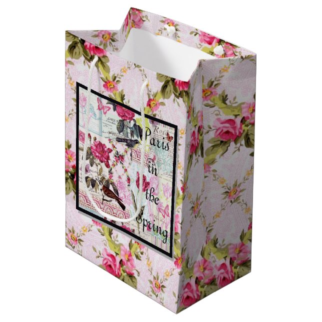 Paris in the Spring Medium Gift Bag (Front Angled)