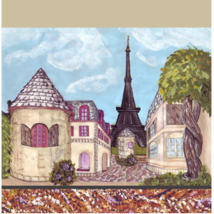 Paris Inspired Cityscape Eiffel Tower Ornament