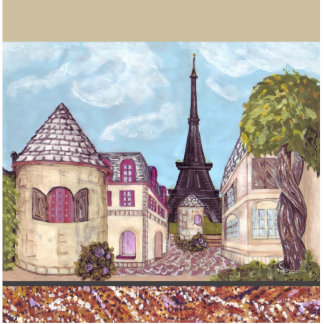 Paris Inspired Cityscape Eiffel Tower Ornament