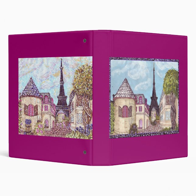 Paris Inspired Cityscape With Eiffel Tower Binder (Background)