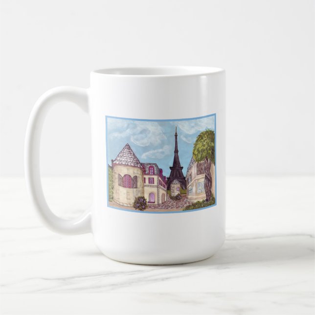 Paris inspired landscape with Eiffel Tower Mug (Left)