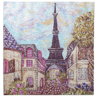 Paris Inspired Pointillism Eiffel Tower American M Napkin