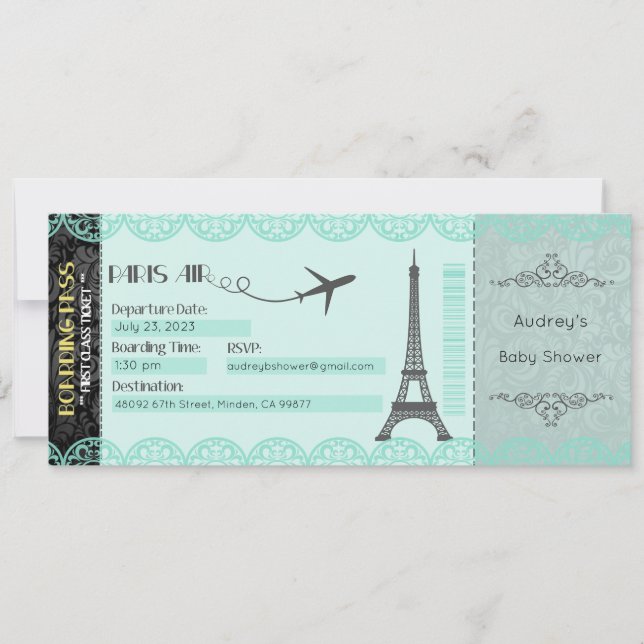 Paris Invitation, Custom Paris Invitation (Front)