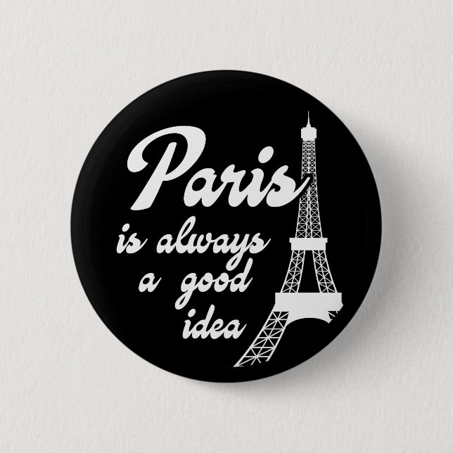 Paris is always a good idea button (Front)