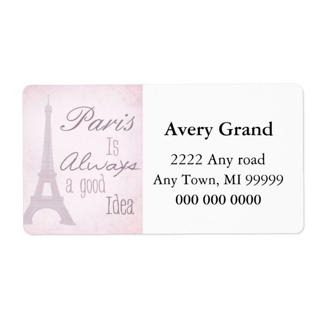 Paris Is Always A Good Idea Label (Front)