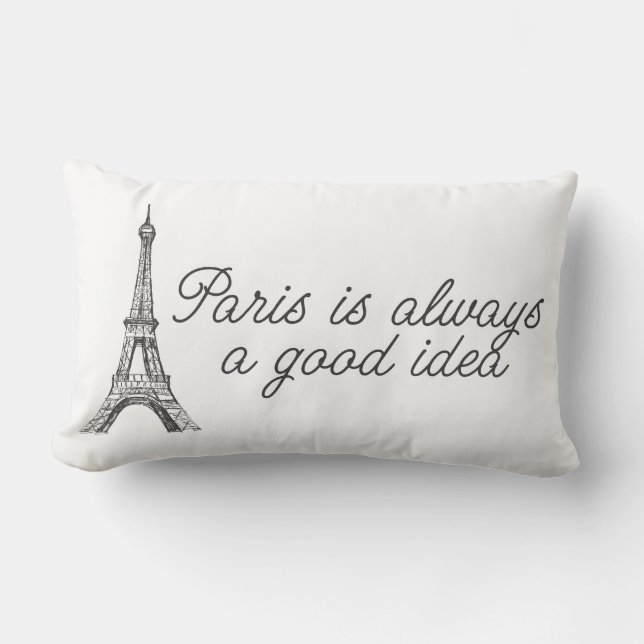 Paris is always a good idea lumbar pillow (Front)