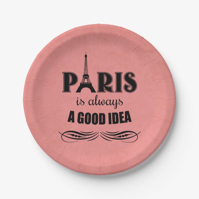 Paris is always a good idea paper plates (Front)