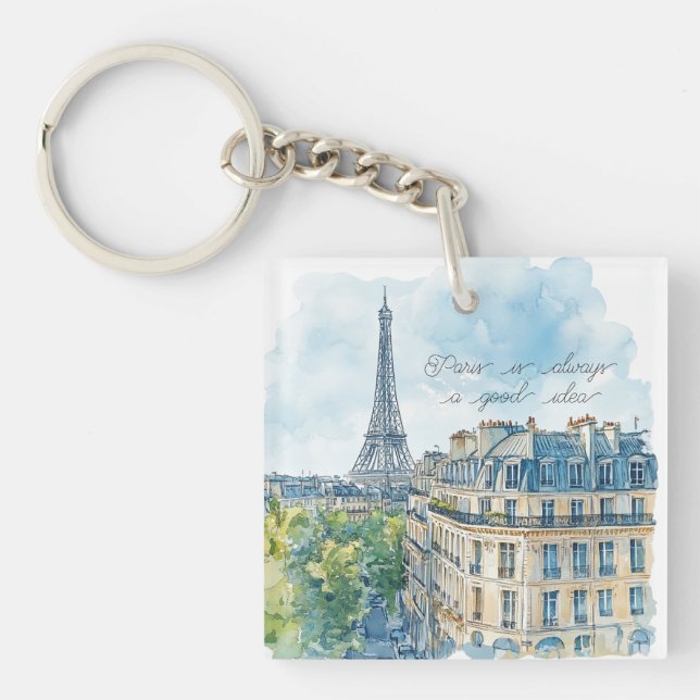 Paris is Always A Good Idea Passport Keychain (Front)