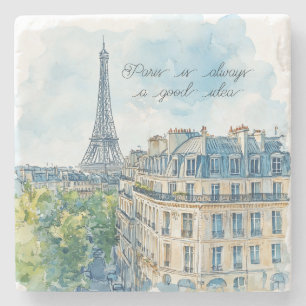 Paris is Always A Good Idea Passport Stone Coaster
