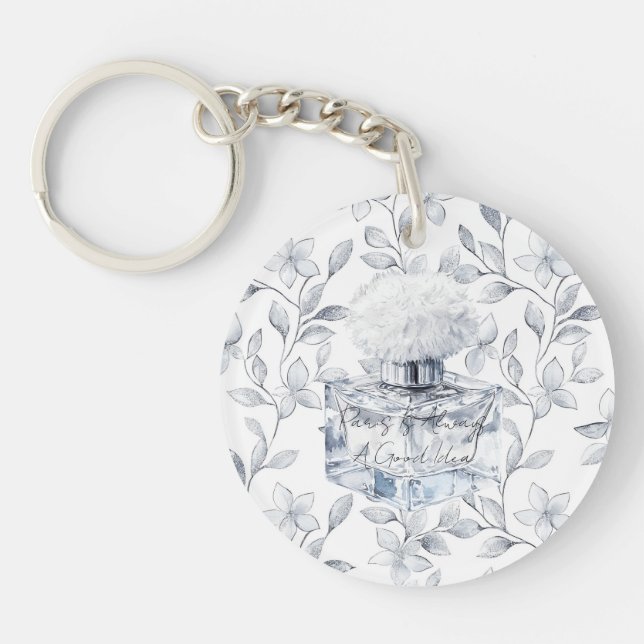 Paris is always a good idea perfume leaves keychain (Front)