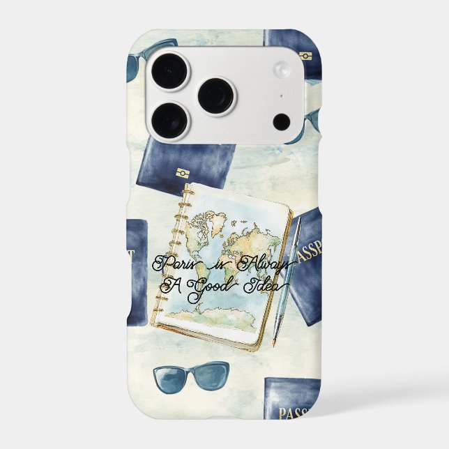 Paris is Always A Good Idea Travel Notebook iPhone Case (Back)