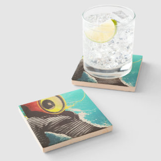 "Paris is electric" Sandstone Stone Coaster