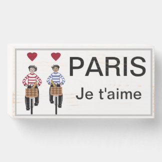 Paris Je T'aime couple in love Wooden Box Sign