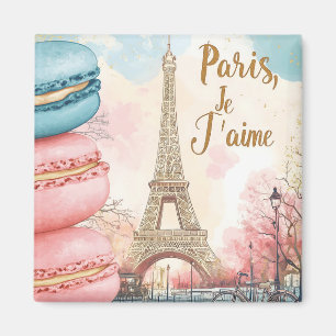  Paris, Je T'aime - Eiffel Tower with Macarons  Magnet