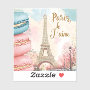 Paris, Je T'aime - Eiffel Tower with Macarons Sticker