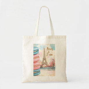  Paris, Je T'aime - Eiffel Tower with Macarons  Tote Bag