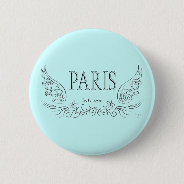PARIS Je t'aime ( i love you) Button (Front)