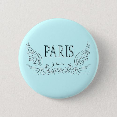 PARIS Je taime  i love you Button