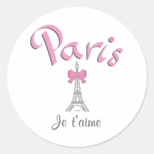 Paris - Je t'aime (I love you) Classic Round Sticker