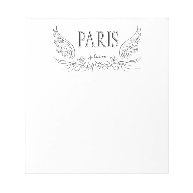 PARIS Je t'aime ( i love you) Notepad (Front)