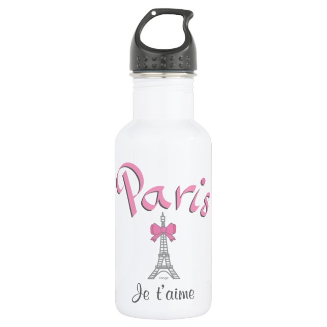 Paris - Je t'aime (I love you) Water Bottle (Front)