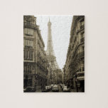 Paris Jigsaw Puzzle<br><div class="desc">Street scene antique style picture of the Eiffel Tower in Paris, France</div>