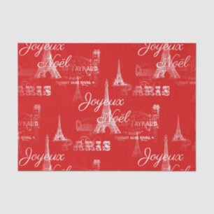 Paris Joyeux Noel Christmas Red Tissue Paper