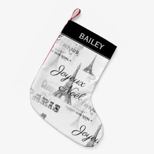 Paris Joyeux Noel Personalized Christmas Stocking
