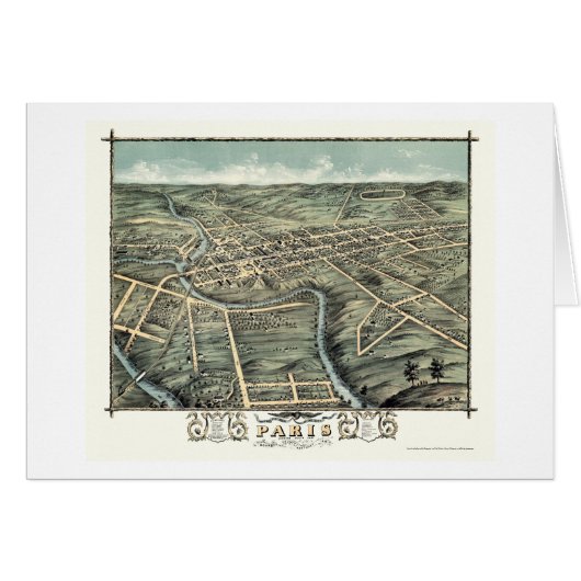 Paris, KY Panoramic Map - 1870 Cards (Front Horizontal)