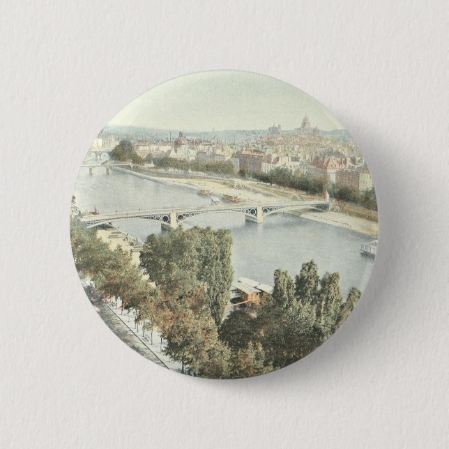 Paris, La Seine Pinback Button (Front)