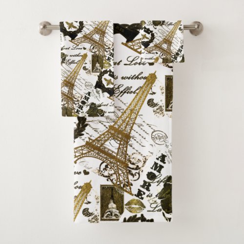 Paris La Tour Eiffel Bath Towel Set