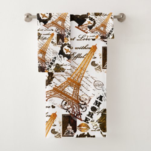 Paris La Tour Eiffel Bath Towel Set