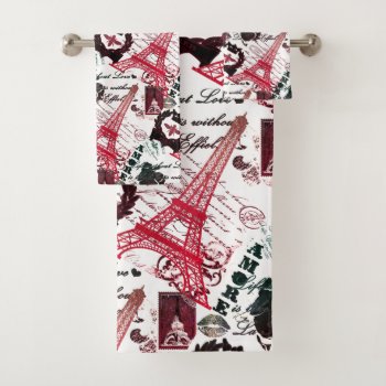 Paris: La Tour Eiffel Bath Towel Set by ADMIN_CHOLEWESS at Zazzle