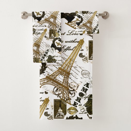 Paris La Tour Eiffel Bath Towel Set