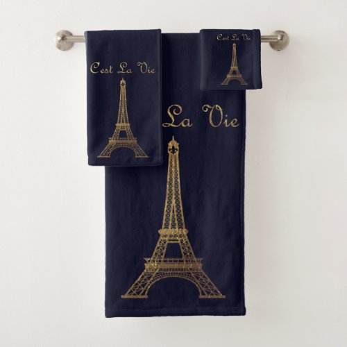 Paris La Tour Eiffel Bath Towel Set