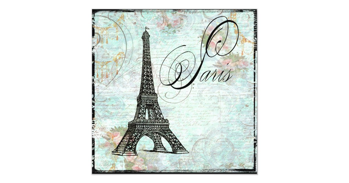Paris La Tour Eiffel Eiffel Tower Invitation | Zazzle.com