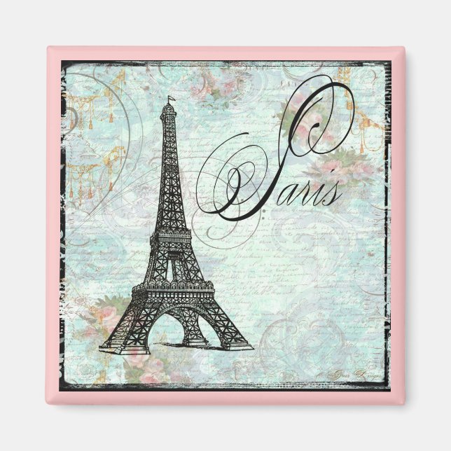 Paris La Tour Eiffel French Design Magnet (Front)