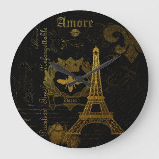 Paris: La Tour Eiffel Large Clock