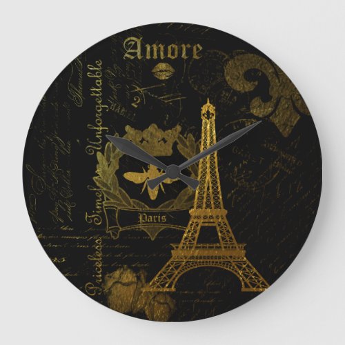 Paris La Tour Eiffel Large Clock