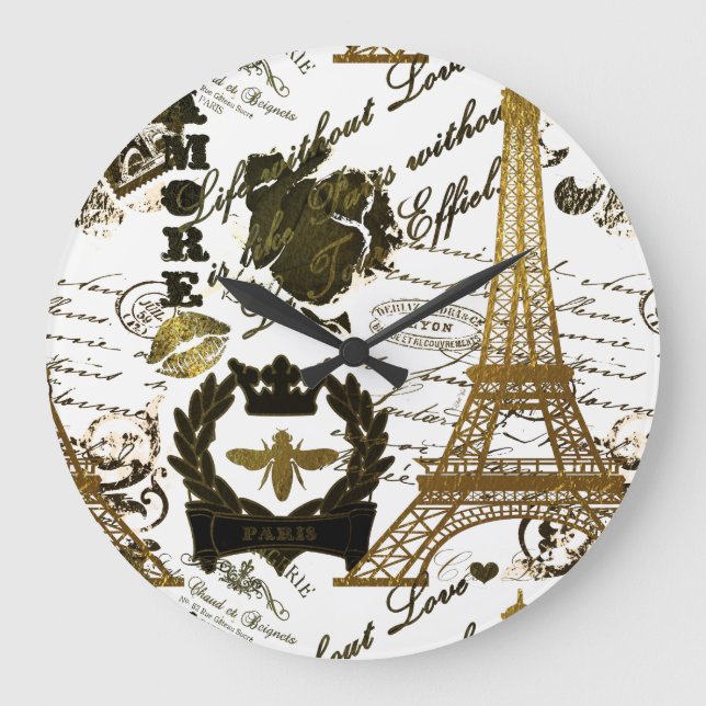 Paris: La Tour Eiffel Large Clock (Front)