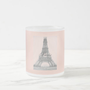 Paris - La Tour Eiffel pastel Eiffel Tower Frosted Glass Coffee Mug