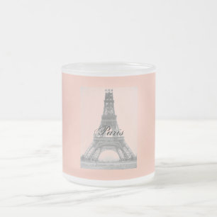 Paris - La Tour Eiffel pastel Eiffel Tower Frosted Glass Coffee Mug